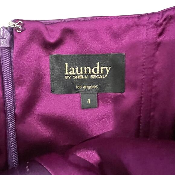 Laundry by Shelli Segal Purple Strapless Mini Dress Floral Crochet size 4 Y2K - Picture 6 of 11